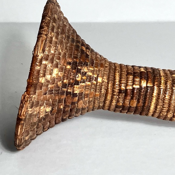 ETHIOPIAN HARARI BASKET / Single Coil Reed & Grass / Antique Pot Lid / Very Rare - Picture 5 of 12